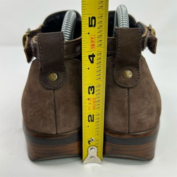 NAOT Kamsin Brown & Olive Green Leather Heeled Ankle Boots Size 41 Casual - Picture 9 of 14